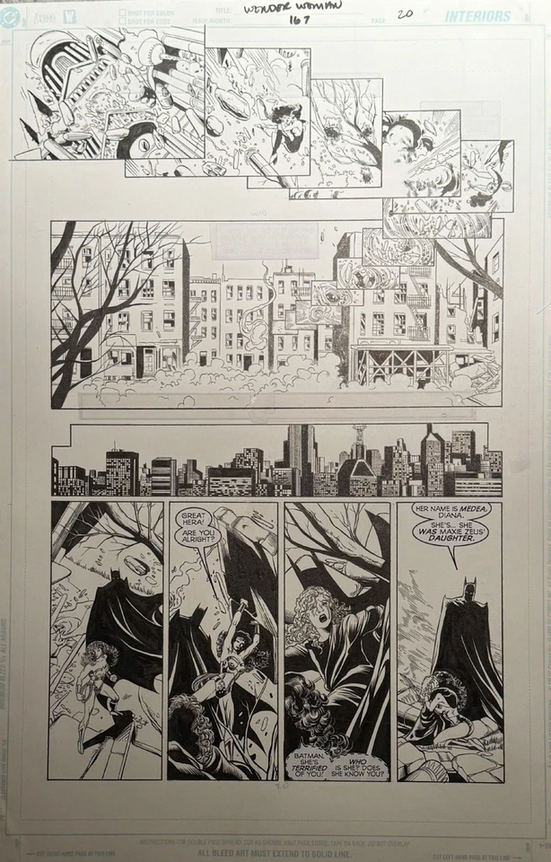 Phil Jimenez Wonder Woman #167 Page 20 Original Art DC 2001 Batman Harley Quinn - Image 1 of 1