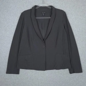 Eileen Fisher Jacke Damen groß grau Einknopf Schalkragen Blazer Stretch - Bild 1 von 8