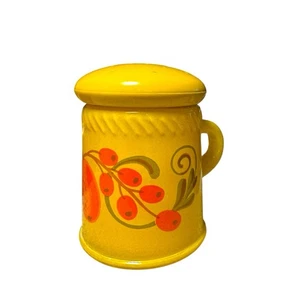 Vintage Avon Yellow Glass Pennsylvania Dutch Powder Shaker w/Powder - Picture 1 of 7