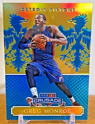 Greg Monroe 2014-15 Excalibur Crusade verde azulado 15/35, pistones Foto 1 de 2