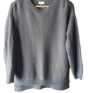 FatFace Womens Jumper Size 12 Green Waffle Knit Long Sleeve Pullover - Picture 1 of 9