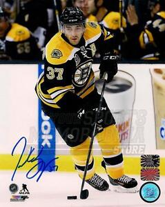 Patrice Bergeron Boston Bruins Signed Autographed Home Action 90th 8x10