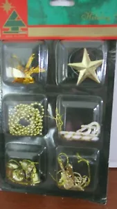 Recortes navideños~MINI ADORNOS DE ÁRBOL DE NAVIDAD, TOPPER, JUEGO DE GUIRNALDAS~NUEVO - Imagen 1 de 4