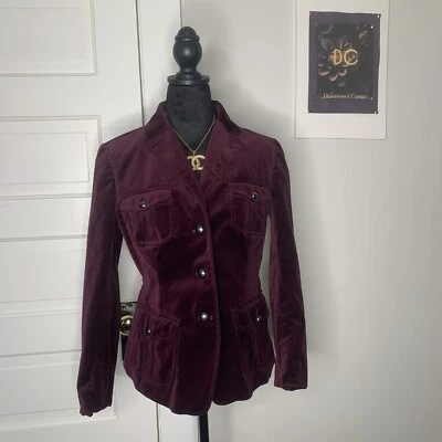 Винтажный блейзер Martin + Osa бордовый красный бархат хлопок 10 - Изображение 1 из 4
