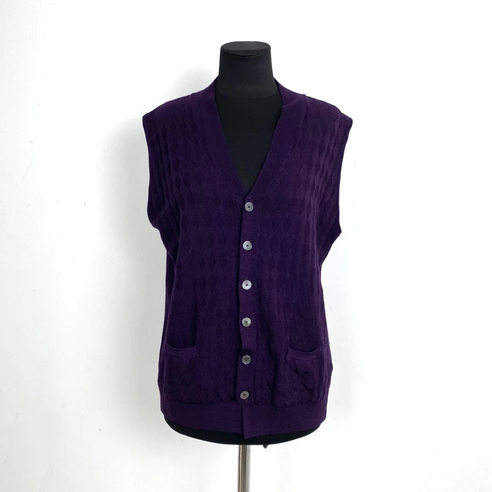 Mens Ballantyne Buttoned Vest in Robmiki and Pockets Color Purple Size 48 - Image 1 of 4