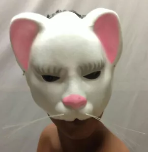 White Kitty Cat Eyemask with Whiskers Upper Face Mask - Picture 1 of 2