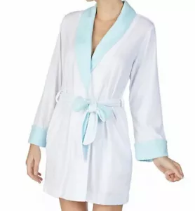 Neu mit Etikett blau Betsey Johnson weiß/aqua Baby Frottee glitzernd MRS. Wickel Spa Morgenmantel S BRAUT - Bild 1 von 6