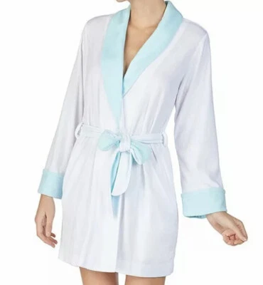 NUEVO CON ETIQUETAS Azul Betsey Johnson Blanco/Aqua Bebé Terry Brillante SRA. Envoltura Bata Spa S NOVIA Foto 1 de 4