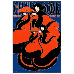 The Chap Book Ad Poster FRIDGE MAGNET, Thanksgiving No. 1895 Will H Bradley - Picture 1 of 7