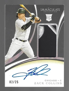 Zack Collins 2020 Immaculate Collection Rookie Jumbo Patch Autographs Auto 2/25 - Picture 1 of 5