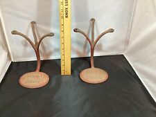 Antique Red Cast Iron Wagon Buggy Horseless Carriage Automobile Steps Set of Two