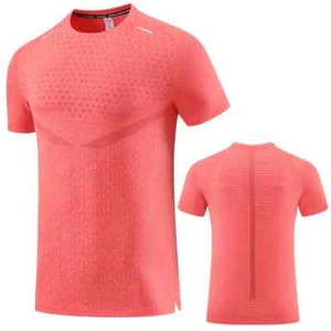 Print Gym Shirts Fashion Running Casual Outdoor Jogging Breathable Short Sleeves - Picture 1 of 26