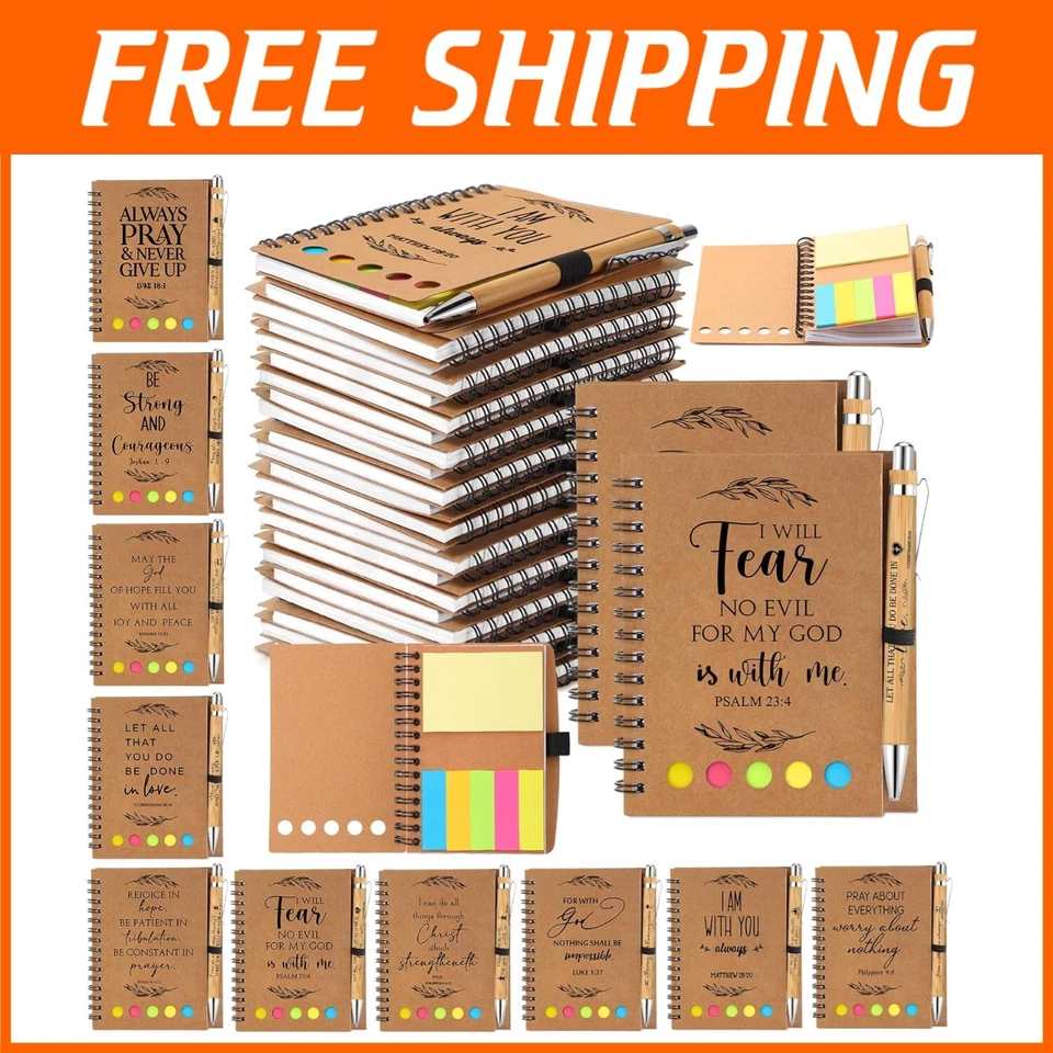 50 Piece Bible Verse Notebook Set with Sticky Notes & Pens - Perfect for Sharing - Image 1 of 4