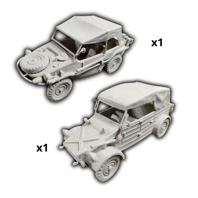 German Schwimmwagen and German Kubelwagen 1:18 Scale Models Kits DIY - Image 1 of 4