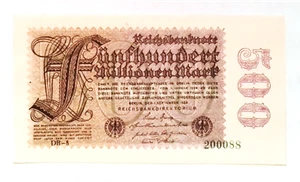 Billete de 500.000.000/500 millones de marcos de Alemania 1923 SIN CIRCULAR consecutivo - Imagen 1 de 2