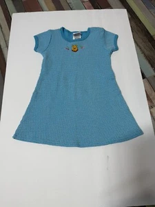 Abito vintage Y2K Winnie The Pooh bambina 4T blu waffle maglia ricamato - Foto 1 di 17