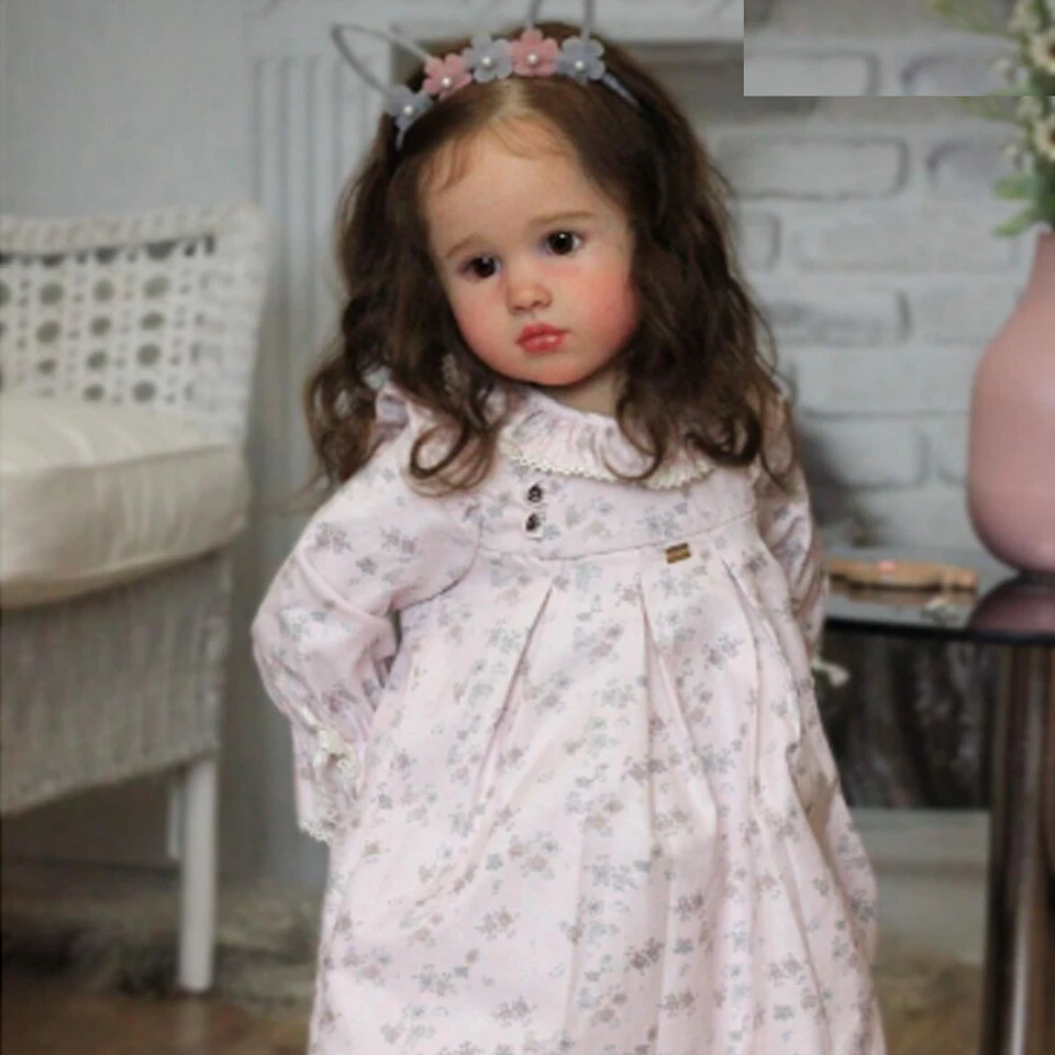 30" Huge Toddler Reborn Baby Doll Hand-Rooted Curly Hair Artist Finished Doll