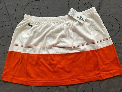 LACOSTE SPORT AUTHENTIC WHITE & ORANGE SKIRT SIZE 36 WOMEN NWT $65.00 - Image 1 of 2