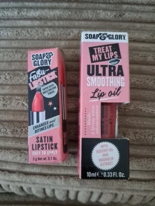 Soap & Glory Fabu Satin Lipstick & Ultra Smoothing Lip Oil - Picture 1 of 2
