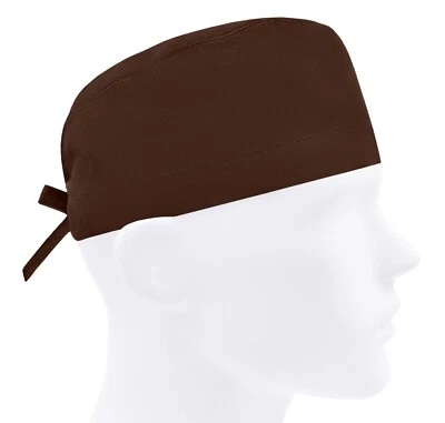 Surgical cap men, scrub caps, scrub hats, surgery hat, solid brown - Image 1 of 3