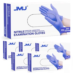 1200 PIEZAS JMU Guantes Médicos Nitrilo FDA Polvo y Guante Desechable Libre de Látex XS-L - Imagen 1 de 13