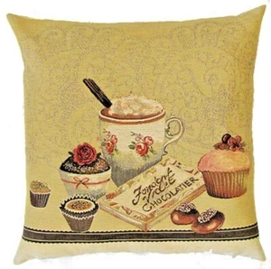 NEW 18" 45CM TEA TIME FONDANT VIOLET CHOCOLATIER TAPESTRY CUSHION COVER 4980 - Picture 1 of 5