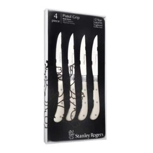 4 Piece Set Knife Pistol Grip Artisan Cream Steak Knives - Picture 1 of 3