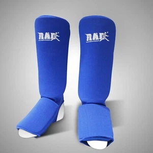 Shin Instep Guard Protector Kickboxing Leg Pads Muay Thai Shin Instep Blue RAD - Picture 1 of 4