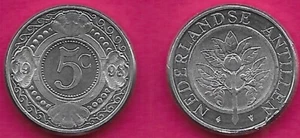 NIEDERLANDE KANTILLEN 5 CENT 1998 UNC ORANGE BLÜTE IM KREIS, WERT INNERHALB - Bild 1 von 1