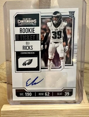 2023 Panini Contenders Eli Ricks Rookie Ticket Auto - Eagles #233 RC - Image 1 of 2