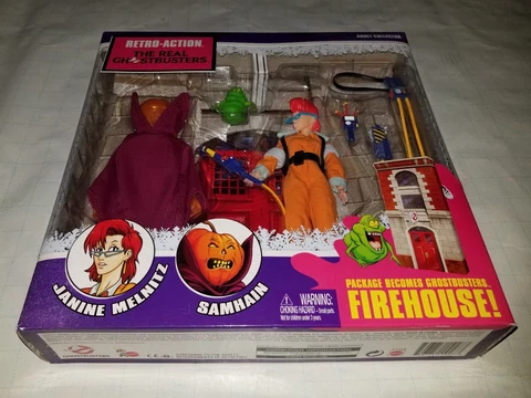 Retro-Action The Real Ghostbusters Janine & Samhain w/ Slimer Firehouse set NIB Cover