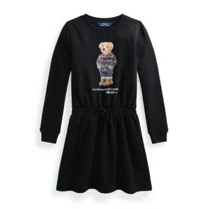 Polo Ralph Lauren Bear Girls Black Dress M (8-10) NWT  - Picture 1 of 10