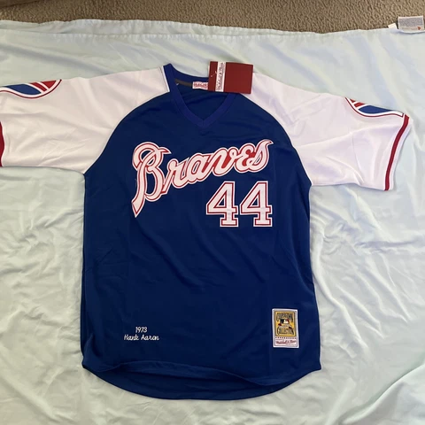New! ATLANTA BRAVES HANK AARON JERSEY XLARGE!! Cover