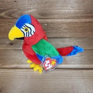 Ty Beanie Baby Jabber The Plush Parrot Tropical Bird-1998 W/Tags - Picture 1 of 5