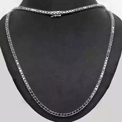 11Ct Round Lab Created Diamond Women's Tennis Necklace 14K White Gold Plated 18" - Image 1 of 4