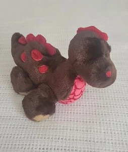 Ganz Dinosaur Plush Toy Cocoa Brown/Pink/Red 7" Webkins-No Code Available - Picture 1 of 10