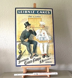 Blechschild 40 X 60 Leibniz Cakes Fabrik H.Bahlsen Butterkeks Hannover D13 - Picture 1 of 1