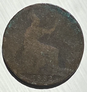 1882 England 1 Penny Coin - Free Shipping - Picture 1 of 2