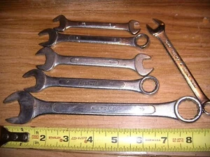 6 Vintage metric Wrench open & combo different makers all in ex cond. see below - Imagen 1 de 1