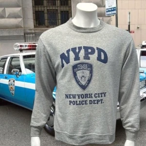 Vintage 90s NYPD New York Police Dept Gray Blue Crewneck Sweatshirt Police MD - Picture 1 of 11