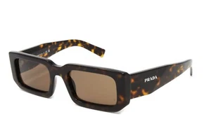 Gafas de sol Prada para hombre tortuga rectangulares 53 mm lentes marrones PR06YS-2AU8C1 NUEVAS - Imagen 1 de 4