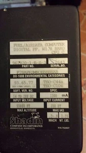COMPUTADORA DIGITAL SHADIN COMBUSTIBLE/AIRDATA FF, CON BARO P/N 962820-1-B-S-3  - Imagen 1 de 3