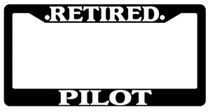 Black License Plate Frame Retired Pilot Auto Accessory Novelty 1845 - Picture 1 of 1