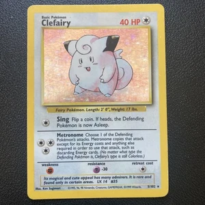 Clefairy 5/102 Base Set Holo Rare Pokemon Card WOTC 1999 Vintage HP - Picture 1 of 6