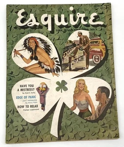 ESQUIRE MARCH 1950 MAGAZINE - ILLUSTRATED COVER NICE ADS - Imagen 1 de 13