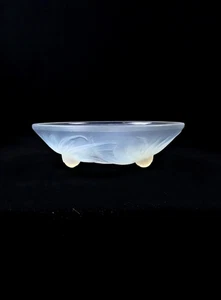 Large Art Deco Etling France Opalescent Glass Bowl With Anemone Decor - Picture 1 of 14