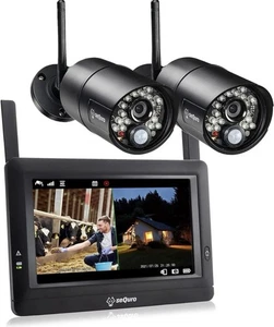 seQuro Wireless Security Camera System with 7" Touchscreen Monitor & 2Hd Cameras - Picture 1 of 5