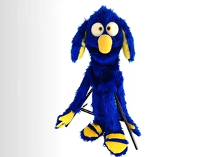 Big size, full body, blue , hand puppet with legs, customizable facial features - Picture 1 of 10