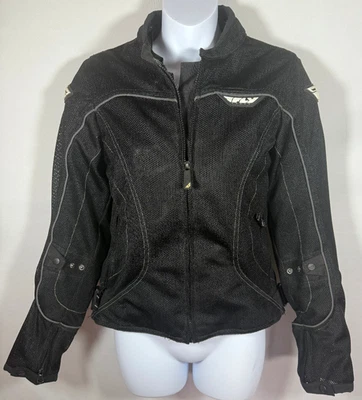 Chaqueta de motocicleta Fly Racing Flux Air Mesh negra para mujer S con almohadillas protectoras Foto 1 de 4