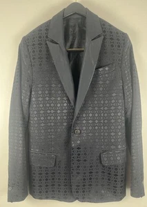 Roberto Cavalli Herren Blazer Gr. 48 makellos schwarz Print/Textur Baumwollmischung - Bild 1 von 10